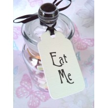 'Eat Me" vintage chic tags x4
